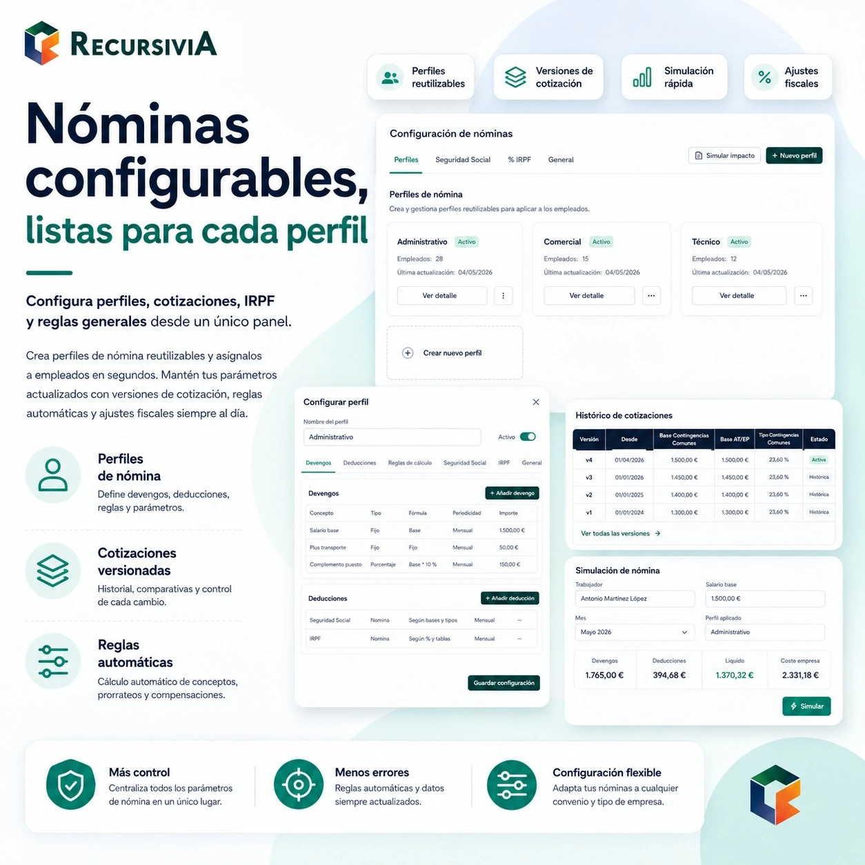 Nóminas y documentos salariales en Recursivia